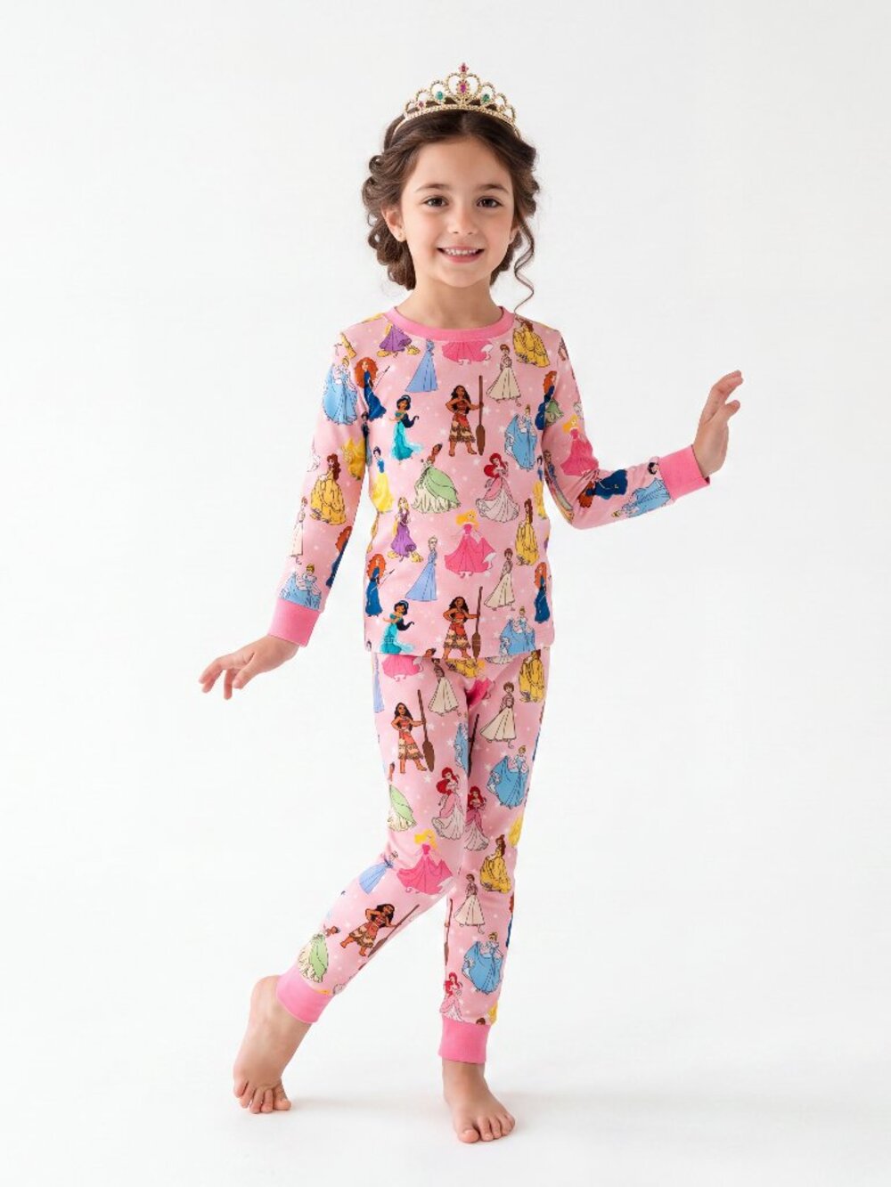 Princess Pink Pentacle Kids Bamboo Two-Piece Pajama Set - 5-6T
